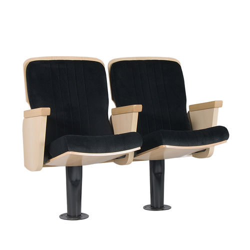 Contemporary auditorium seating - WAGNER - Euro Seating International - fabric / wooden / folding