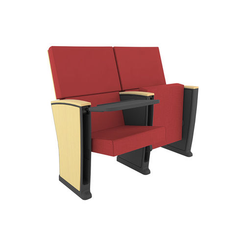 Contemporary auditorium seating - THALES PLUS PL - Euro Seating International - fabric / polypropylene / folding