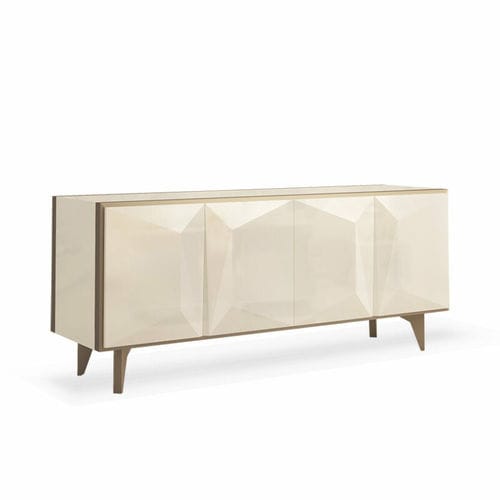 Contemporary sideboard - CY Faceted - Cliff Young - lacquered wood / bronze / 4-legged