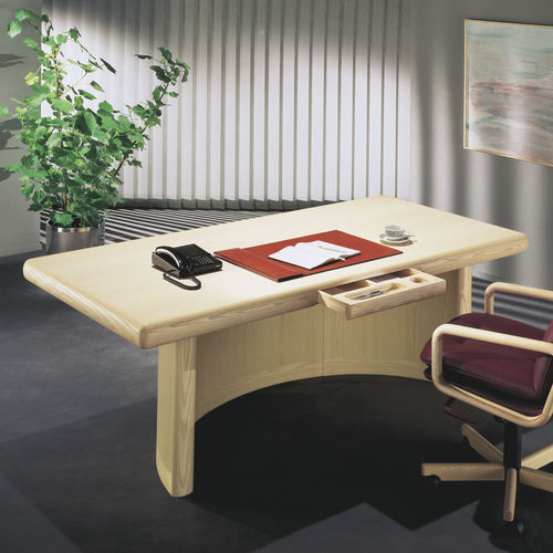 Modern desk - 8101A-1 SKYLINE - dyrlund - executive / free-standing / ash