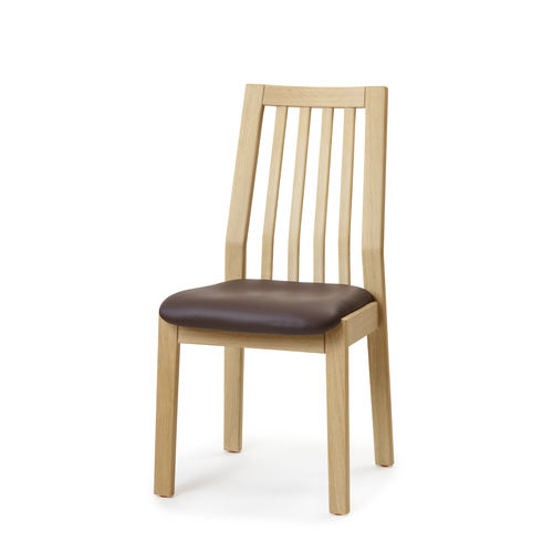 Scandinavian design dining chair - 1608K - dyrlund - indoor / leather / beech base