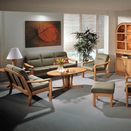 Scandinavian design coffee table - 9256 - dyrlund - beech / beech base / oval