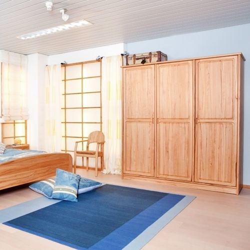 Scandinavian design wardrobe - 1163M - dyrlund - beech / with swing doors / with drawer