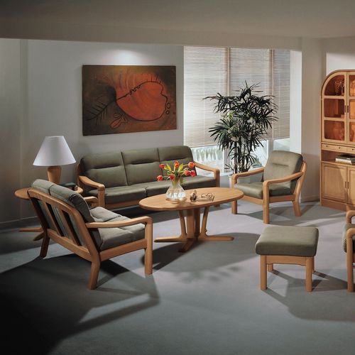 Scandinavian design sofa - 1230A series - dyrlund - fabric / leather / with armrests