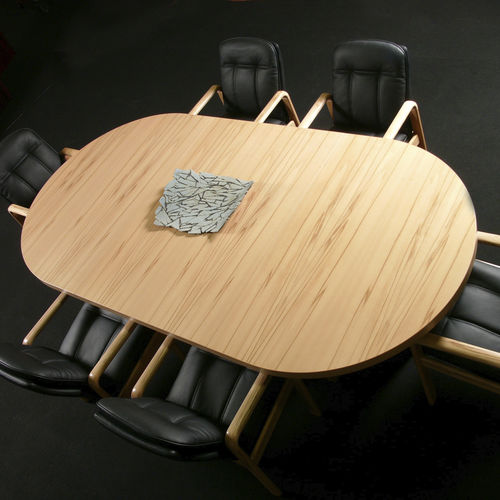 Modern conference table - STARLINE 7612/6 - dyrlund - beech / beech base / oval