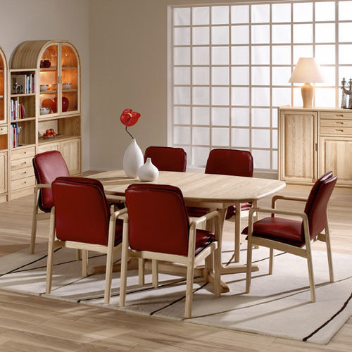 Scandinavian design dining table - 9243B/2 - dyrlund - ash / ash base / oval