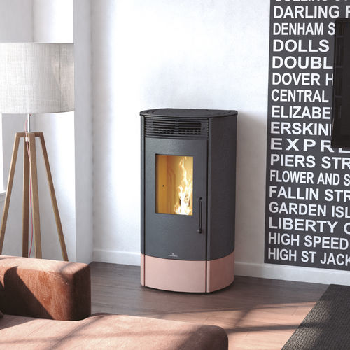 Pellet heating stove - TREBOL - Bronpi - 5 kW...10 kW / 0 - 5 kW / floor-mounted