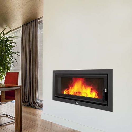 Wood-burning fireplace insert - LONDRES-VISION - Bronpi - steel / cast ...