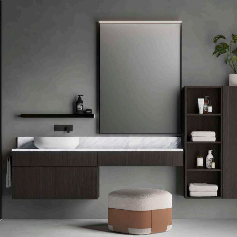 Contemporary bathroom cabinet - DOGMA3 - IDEAGROUP - wooden / lacquered ...