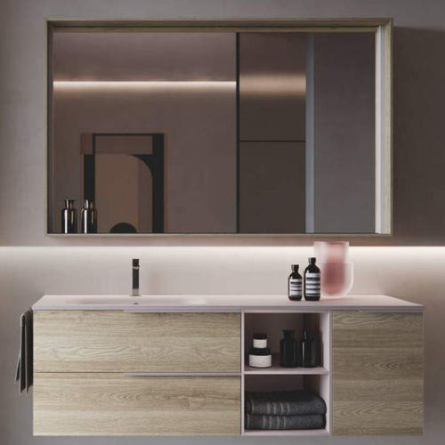 Wall-hung washbasin cabinet - MY TIME 01 - IDEAGROUP - wood / melamine / contemporary