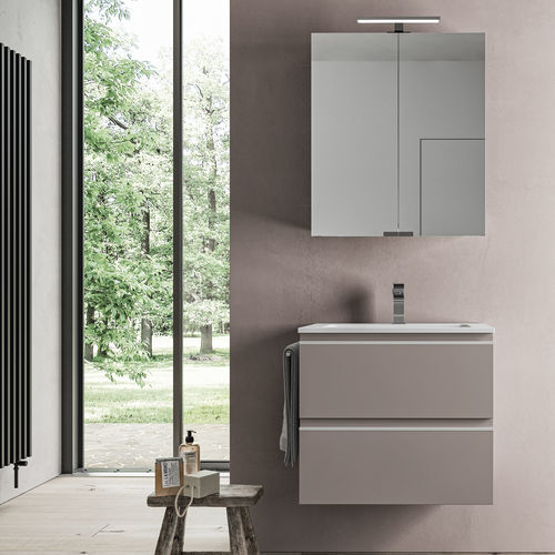 Wall-hung washbasin cabinet - SYSTEM - 09 - IDEAGROUP - wooden / melamine / contemporary