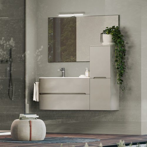 Wall-hung washbasin cabinet - SMYLE: 06 - IDEAGROUP - wooden / contemporary / without door