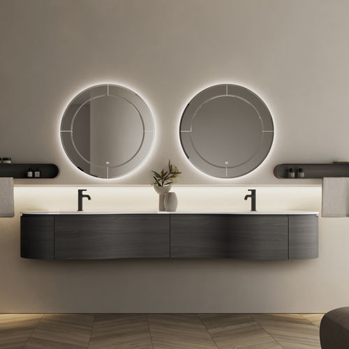 Double washbasin cabinet - 06 - IDEAGROUP - wall-hung / wooden / composite