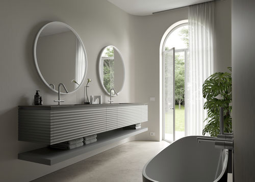 Double washbasin cabinet - DOLCEVITA 7 - IDEAGROUP - wall-hung / wooden / contemporary