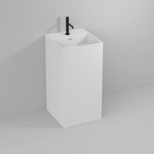 Free-standing washbasin - QUADRO - IDEAGROUP - Cristalplant® / matte finish / antibacterial