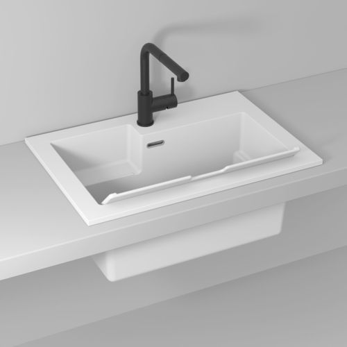 Semi-recessed utility sink - TIPO A - IDEAGROUP - acrylic / resin