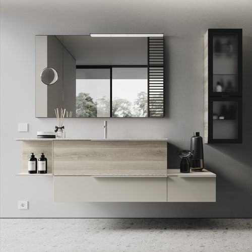 Bathroom cabinet with built-in lighting - MY TIME 18 - IDEAGROUP - contemporary / home / wooden