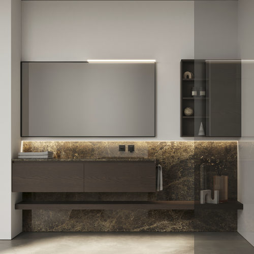 Modern bathroom cabinet - CUBIK 02 - IDEAGROUP - home / wooden / aluminum