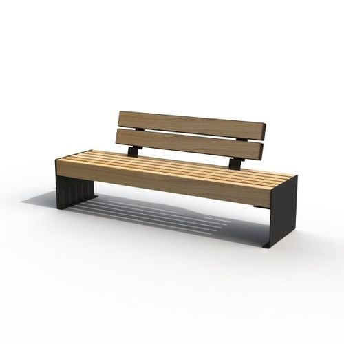 Contemporary public bench - KS2310 - Darba Spars - steel / wood / spruce