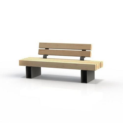 Contemporary public bench - KS2110 - Darba Spars - steel / wood / spruce