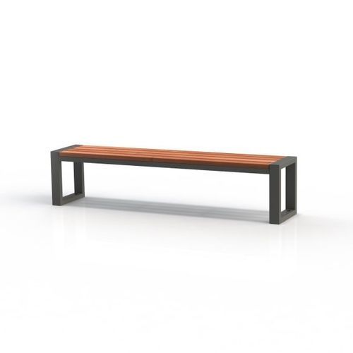 Contemporary public bench - KS2600 - Darba Spars - steel / wood / pine