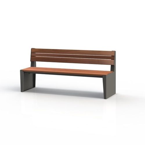 Contemporary public bench - KS1810 - Darba Spars - steel / wood / oak