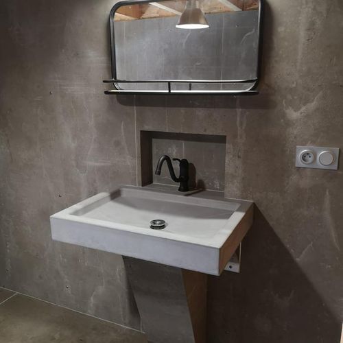 High-performance concrete wall cladding - UHPC - Marius Aurenti - indoor / smooth / brown