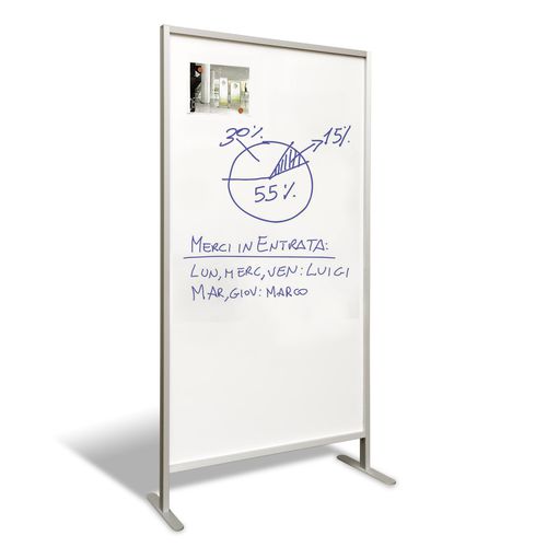 Magnetic board - ESPO610 - STUDIO T - erasable / white / floor-standing
