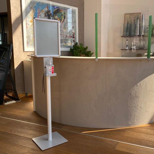 Sanitizer stand - HSEASY-CLASSIC - STUDIO T - steel / commercial
