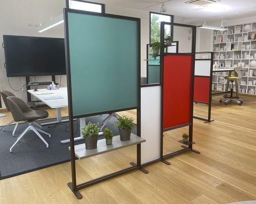 Removable partition - TETRIXQ180 - STUDIO T - modular / aluminum / methacrylate