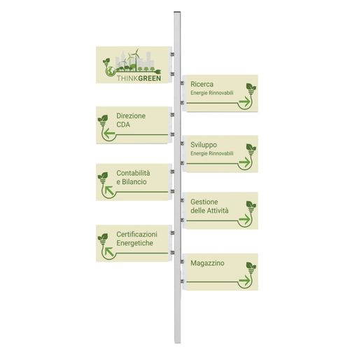 Orientation signage plate - INUNO-SEGNA - STUDIO T - wall-mounted / aluminum / for office