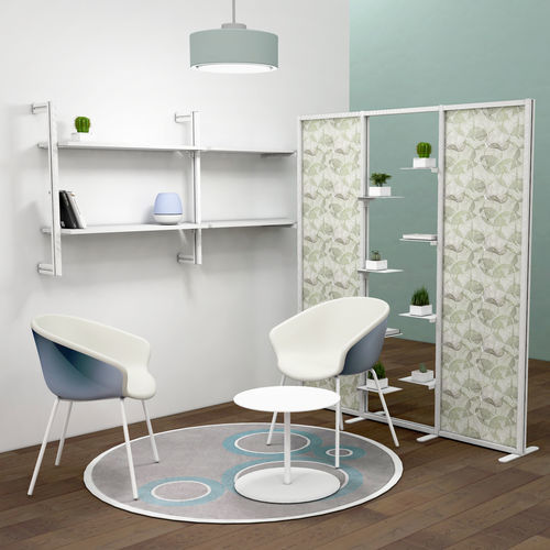 Floor-mounted office divider - INUNO DECOR - STUDIO T - free-standing / aluminum / methacrylate