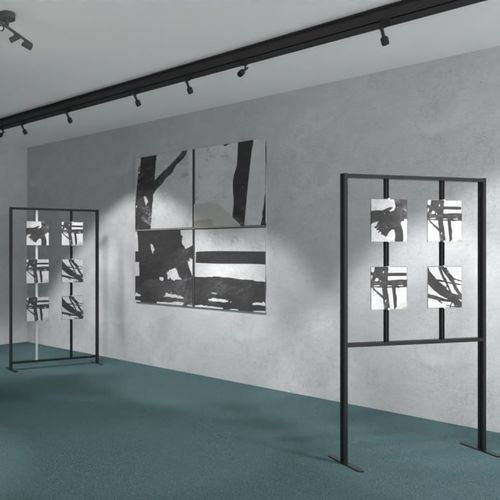 Decorative painting display rack - ARTIS - STUDIO T - floor-standing / aluminum / double-sided