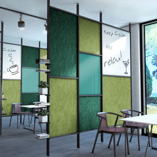 Sound-absorbing office divider - TETRIX-CT-F - STUDIO T - aluminum / acoustic / fire-retardant