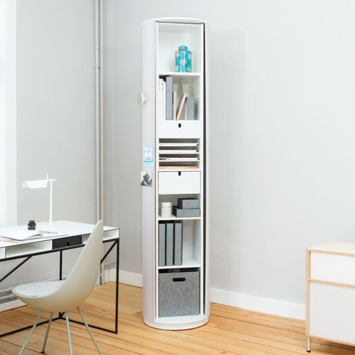Tall filing cabinet - 13 PILLAR BOX - Wogg - lacquered wood / with drawers / contemporary