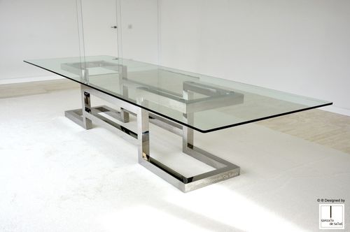 Contemporary boardroom table - LISA : CONFERENCE - GONZALO DE SALAS - crystal / iron / lacquered metal