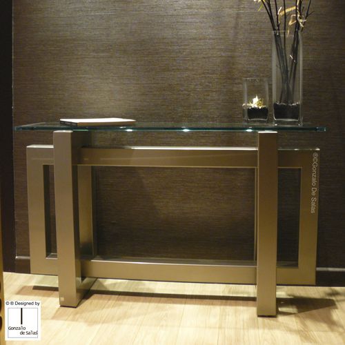 Contemporary sideboard table - THASOS - GONZALO DE SALAS - metal / iron / lacquered metal