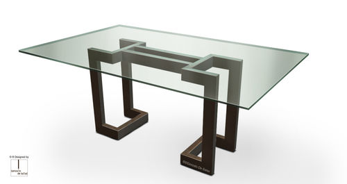 Contemporary dining table - SENDAI - GONZALO DE SALAS - metal / iron / lacquered metal