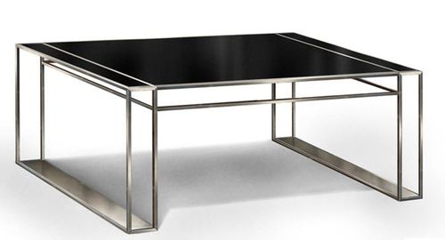 Contemporary desk - Noir - GONZALO DE SALAS - glass / sled base / multimedia