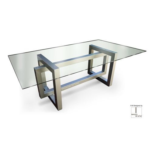 Contemporary dining table - THASOS - GONZALO DE SALAS - metal / iron / lacquered metal