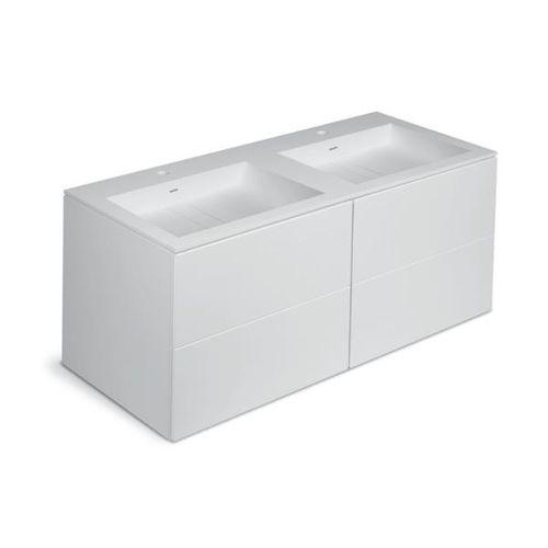 Double washbasin cabinet - BLOCK : 779122205102102 - COSMIC - wall-hung / lacquered wood / contemporary