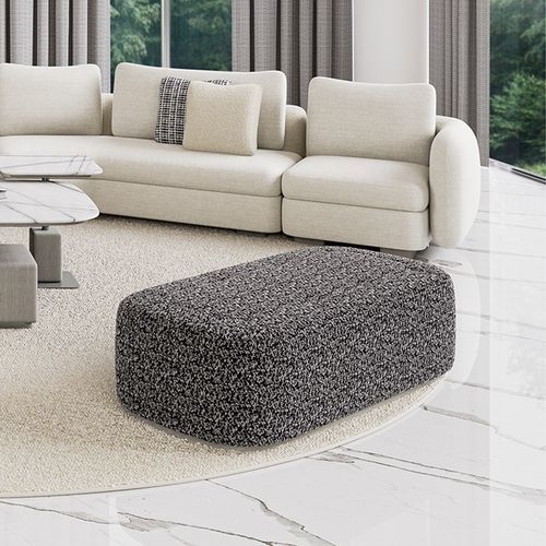 Contemporary upholstered bench - GEM - Adriana Hoyos - fabric / leather / wooden base