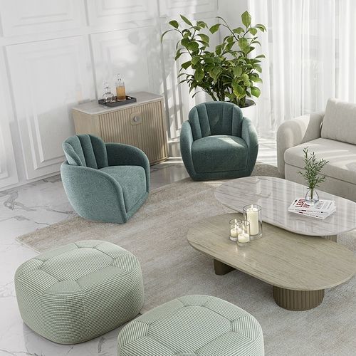 Contemporary armchair - GEM 111 - Adriana Hoyos - fabric / beige / green