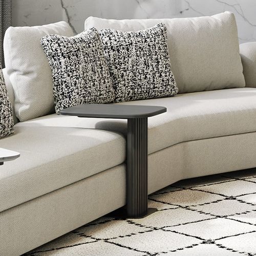 Contemporary side table - GEM 300 - Adriana Hoyos - oak / metal base / oak base