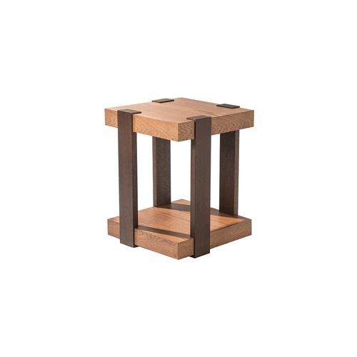 Contemporary side table - GALAPAGOS 200 - Adriana Hoyos - oak / oak base / square