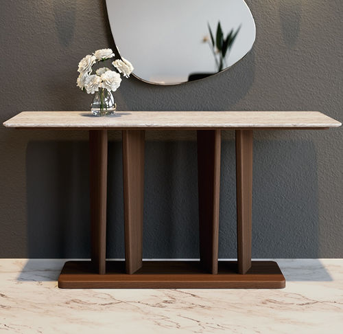 Contemporary sideboard table - GALAPAGOS 201 - Adriana Hoyos - marble / quartzite / solid wood base