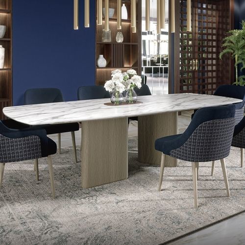 Contemporary dining table - GALAPAGOS 201 - Adriana Hoyos - wooden / marble / quartzite
