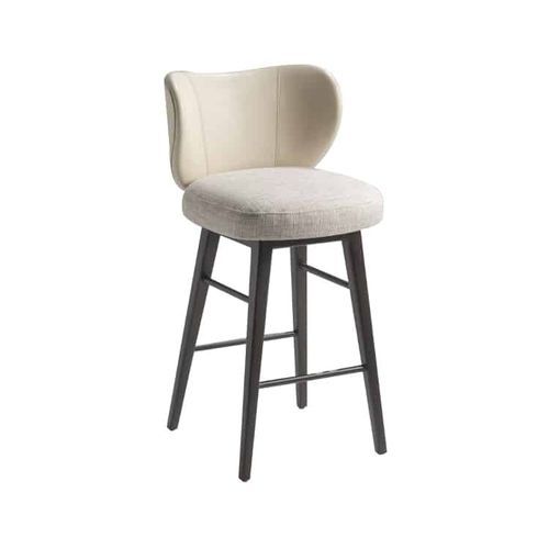 Contemporary bar chair - RUMBA 100 - Adriana Hoyos - indoor / fabric / wooden base