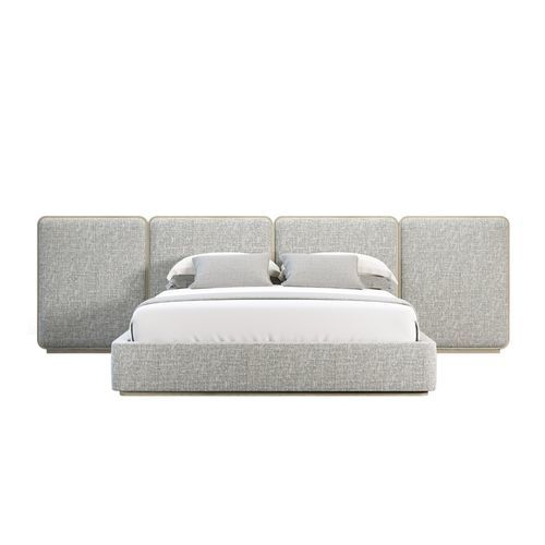Queen size bed GEM 101 Adriana Hoyos contemporary / upholstered