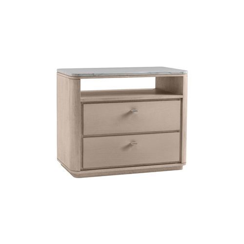 Contemporary bedside table - GEM 211 - Adriana Hoyos - marble / quartzite / wooden base